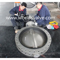 Large Diameter Gear Box U Type Double Flange Butterfly Valve